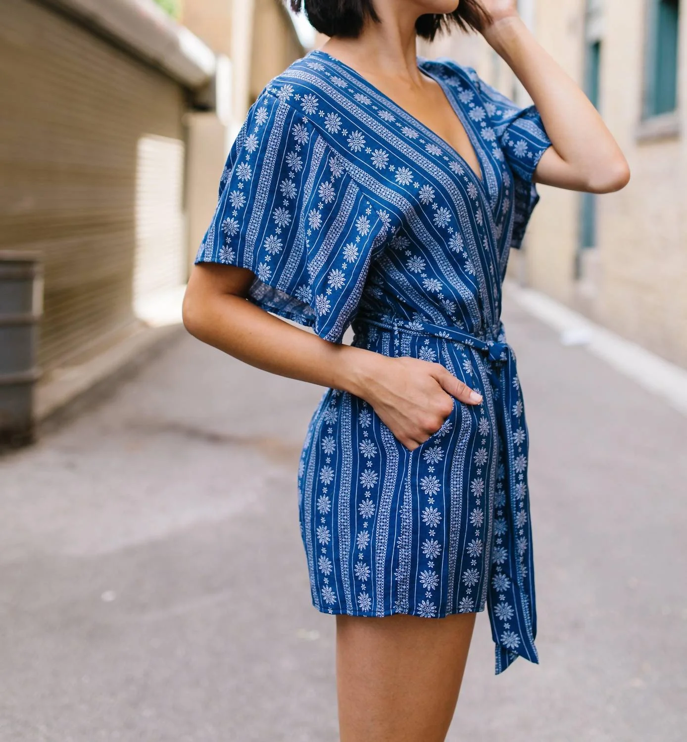 LoveRiche Seaside Escape Wrap Front Romper