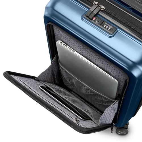 Samsonite Carry-On Pro Front Pocket Hardside Expandable 21-Inch Octiv Luggage: Durable & Impact Resistant, 360° Aero Trac Spinner Wheels, Adjustable Telescopic Handle, TSA Approved Lock - Silver