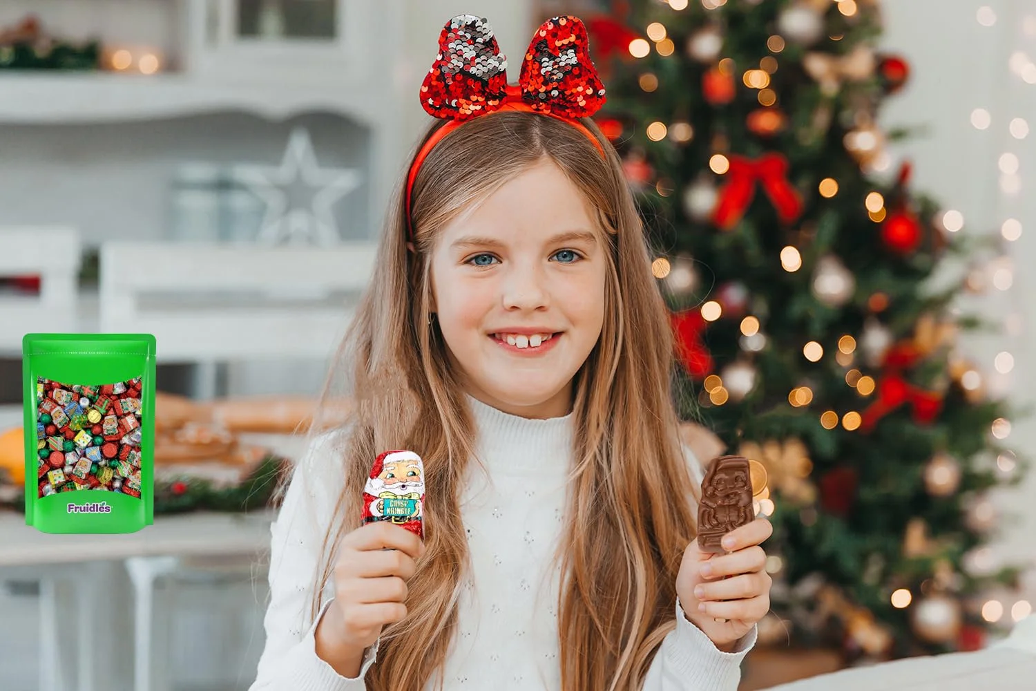 Christmas Milk Chocolate Holiday Variety Pack Party Bag Fillers, Individually Wrapped Foils, Kosher Certified Dairy In Resealable Bag (1 Pound)