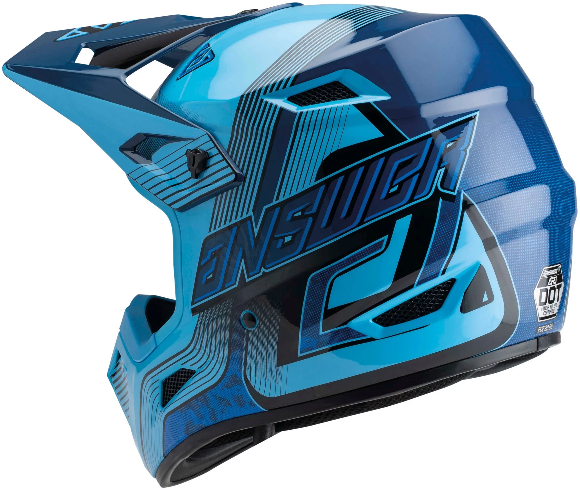 Answer AR1 Vendetta Youth MX Offroad Helmet Blue/Dark Blue MD