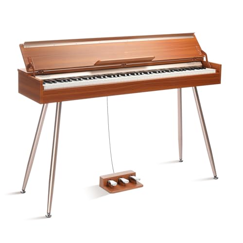 Ktaxon Weighted Digital Piano 88 Keys Home Electric Keyboard Desk & Vanity Desk Piano with Acoustic Piano Sound, 3-Pedal Unit, Headphone Bluetooth Connection (Natural)