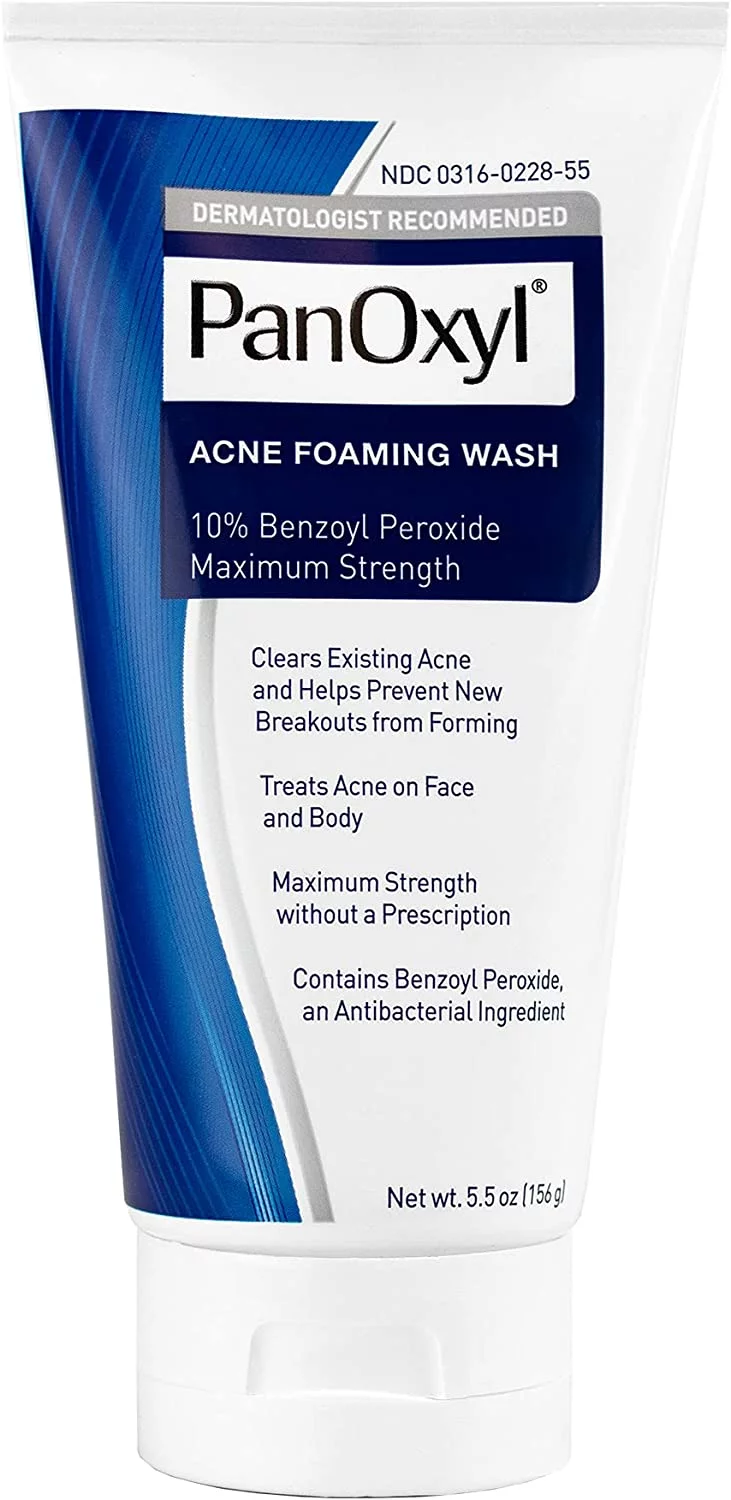 Panoxyl Acne Foaming Face Wash Benzoyl Peroxide Max Strength, 5.5oz, 3-Pack