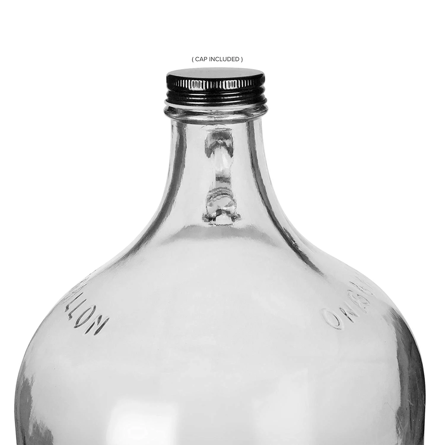 One Gallon Glass Jug with 38mm BLACK Metal Screw Cap (Set of 16)