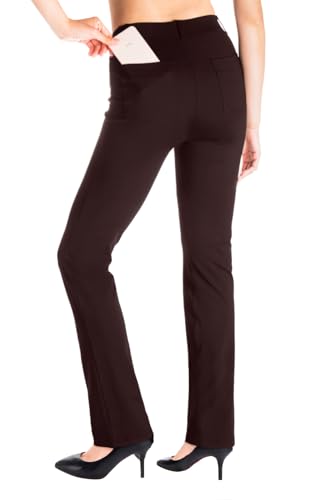 Yogipace,Belt Loops,Women's Petite/Regular/Tall Straight Leg Yoga Dress Pants
