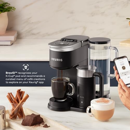 Keurig K-Cafe Single-Serve K-Cup Coffee Maker, Latte Maker and Cappuccino Maker, Comes with Dishwasher Safe Milk Frother, Coffee Shot Capability, Compatible with all Keurig K-Cup Pods, Dark Charcoal