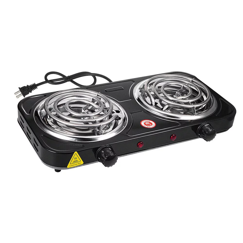 Jahy2Tech  Hot Plate Kitchen Double-burner Electric Stove Multi-turn Heating Tubes Double Multifunction Temperature Control 220v2000W