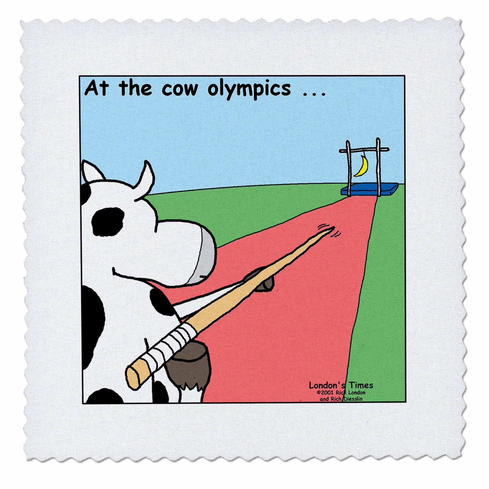 3dRose Cow Vault - Quilt Square, 10 by 10-inch