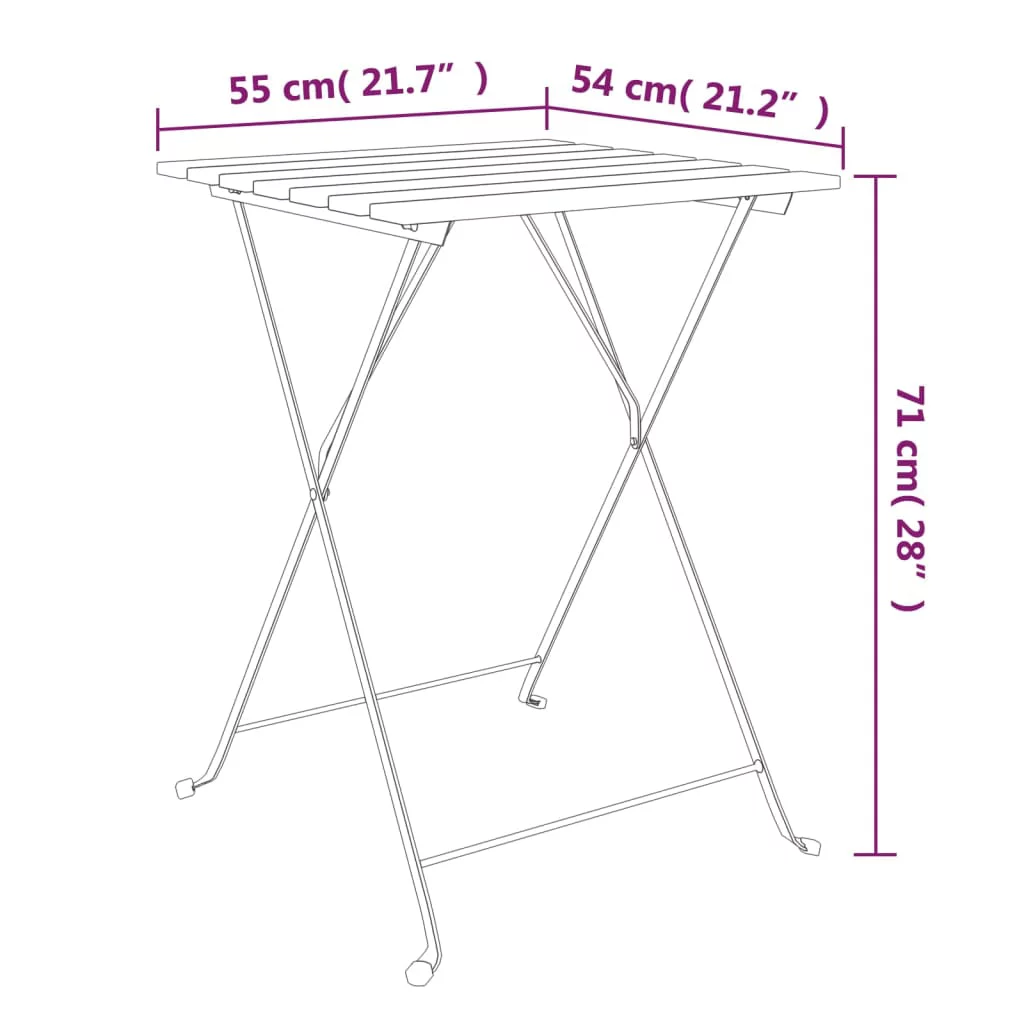 Dcenta Folding Bistro Table 21.7