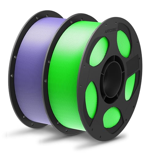 ANYCUBIC PLA+ 3D Printer Filament Bundle, PLA Plus 1.75mm Dimensional Accuracy +/- 0.02mm, Fit Most FDM 3D Printers, 1KG Spool, 2KG Gray+Gray
