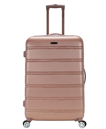 Rockland Melbourne Hardside Expandable Luggage with Spinner Wheels, Blue, Checked Large 28