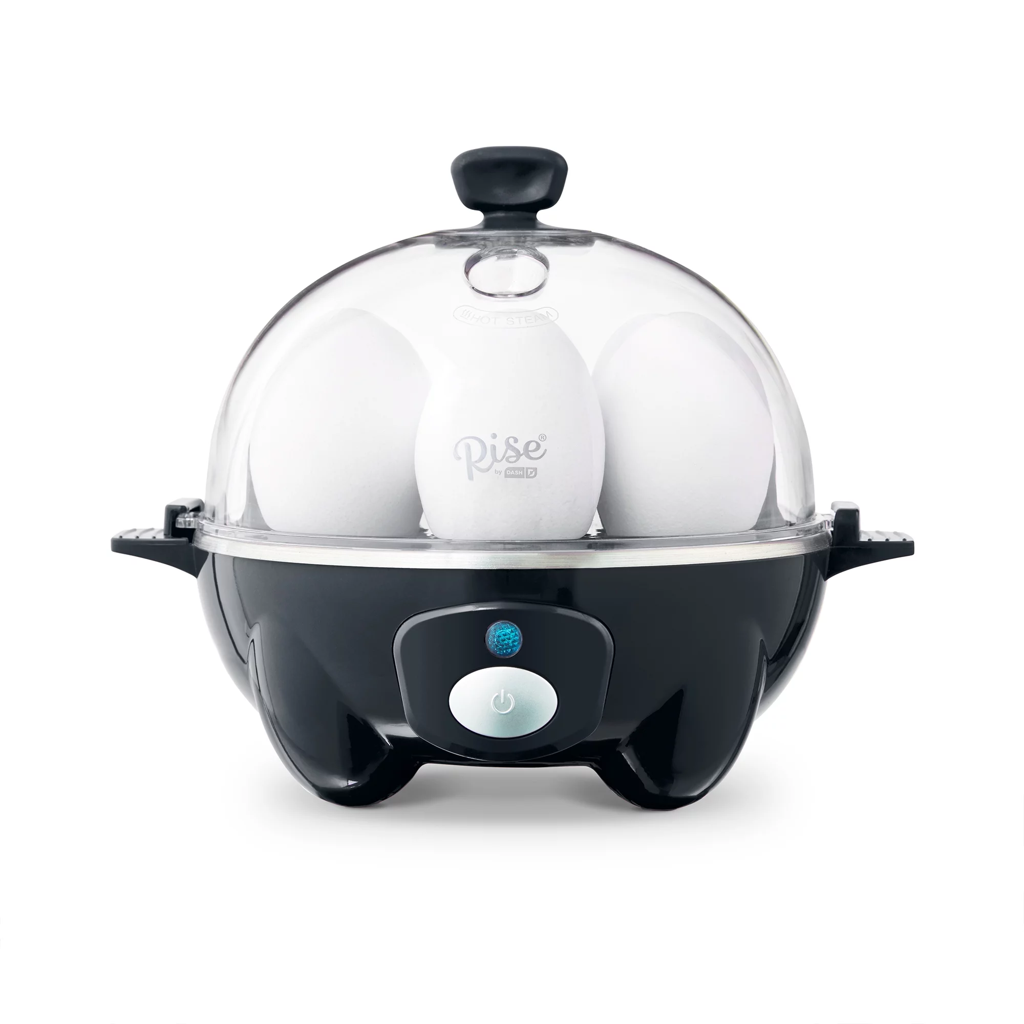 Rise By Dash Egg Cooker: 7 Egg Capacity Electric Egg Cooker for Hard Boiled Eggs, Soft Boiled Eggs, Poached Eggs with Auto Shut Off Feature - Black