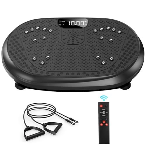 Vibration Plate Exercise Machine, Vibrating Fitness Platform for Lymphatic Drainage, 450 lbs Capacity Full Body Shaker Workout Equipment, Bluetooth Shaping Vibrate Plate, Board Sport for Home Exercise