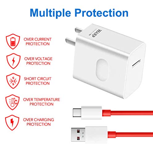 ChiChiFit OnePlus 7 pro Warp Charger,30W Quick Rapid Charge Power AC Wall Adapter [5V 6A] with USB-C Fast Charging Data Cable（3.3FT Compatible with OnePlus 7Pro/ 6T/ 6/ 5T/ 5/ 3T/ 3