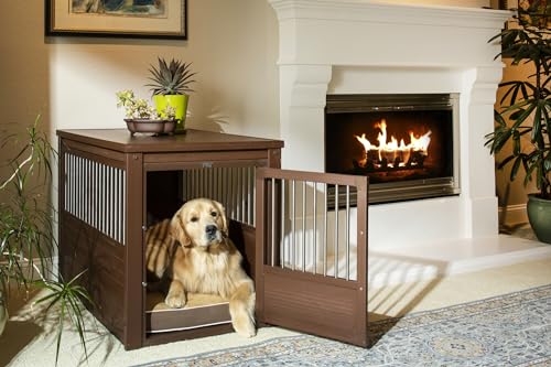 New Age Pet ecoFLEX Pet Crate/End Table, Small, Espresso 23.8