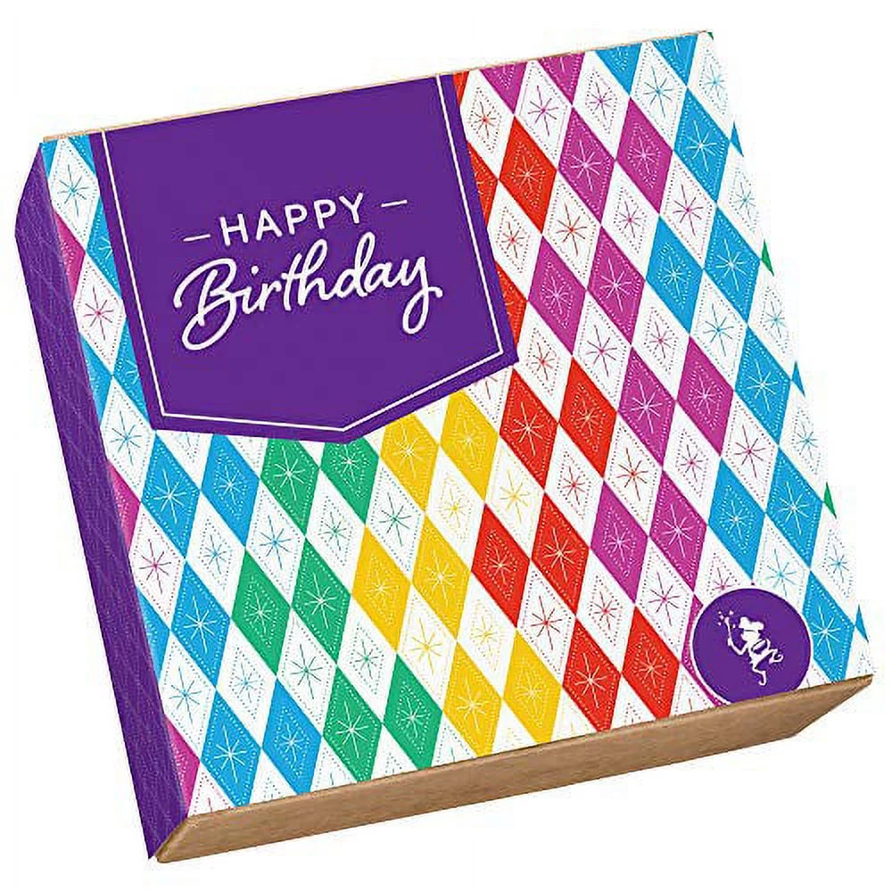 Birthday Magic Morsel 24 Individually Wrapped Gourmet Chocolate Food Gift Basket - 1.5 Inch X 1.5 Inch Bite-Size Brownies - 24 Pieces - Item CB424
