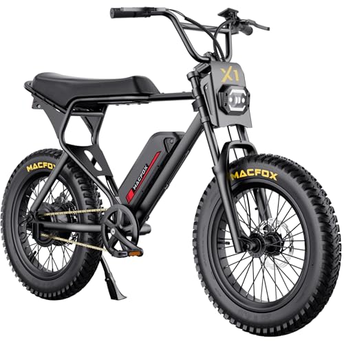 MACFOX X1S 2025 Ebikes for Adults, 750W Electric Bike Wheelie 25 MPH Max Speed, 38 Miles Range(PAS1), 20