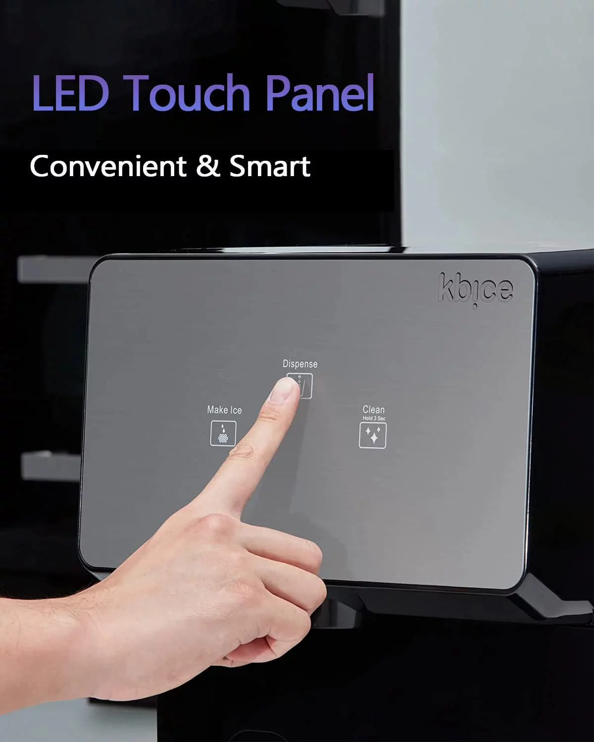 KBICE 2.0 Self Dispensing Countertop Nugget Ice Maker, Crunchy Pebble Ice Maker, Sonic Ice Maker, Produces Max 32 lbs of Nugget Ice per Day, LED Touch Display Panel