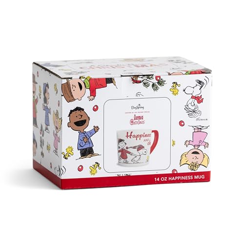 DaySpring - Peanuts - Happiness And Cheer Ceramic Mug, 14oz, Red