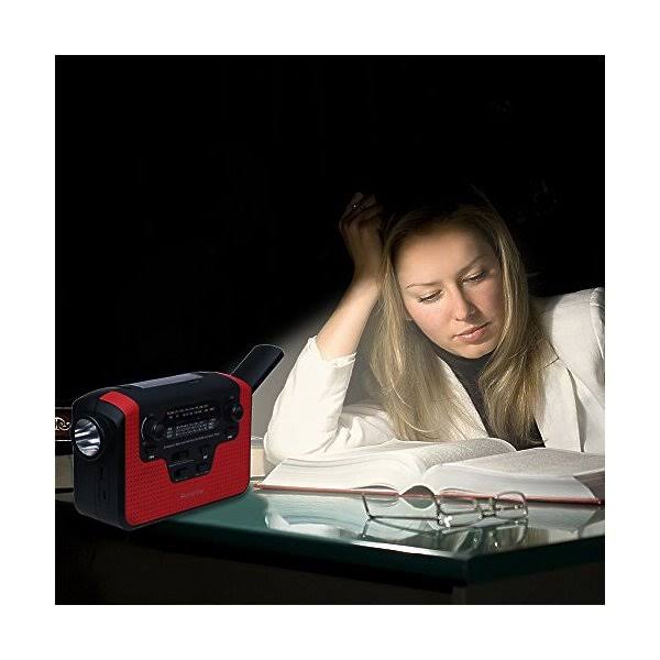Real NOAA Alert Weather Radio with Alarm, iRonsnow IS-388 Solar Hand Crank Emergency AM/FM/SW/WB Radio, TF Card Speaker, LED Fla