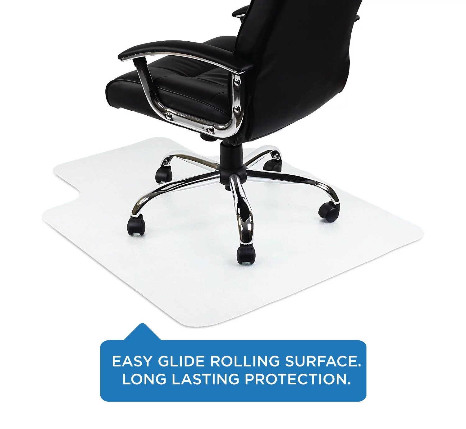 Mount-It! 35.5x47 Rectangular Studded Office Chair Mat for Carpet Clear PVC MI-7817