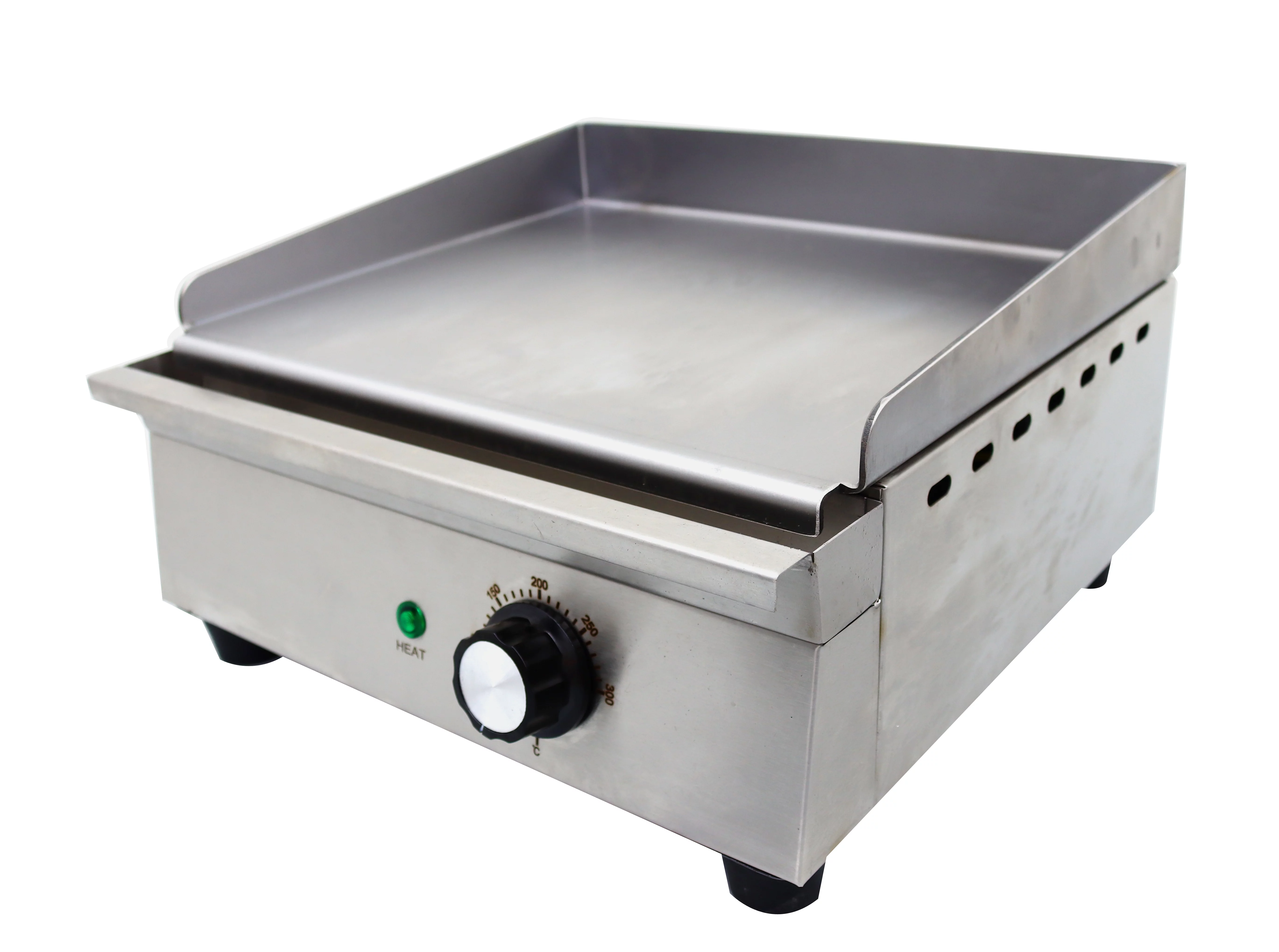 INTSUPERMAI Commercial Countertop Flat Cooking Griddle Electric Snack Grill Stainless Steel