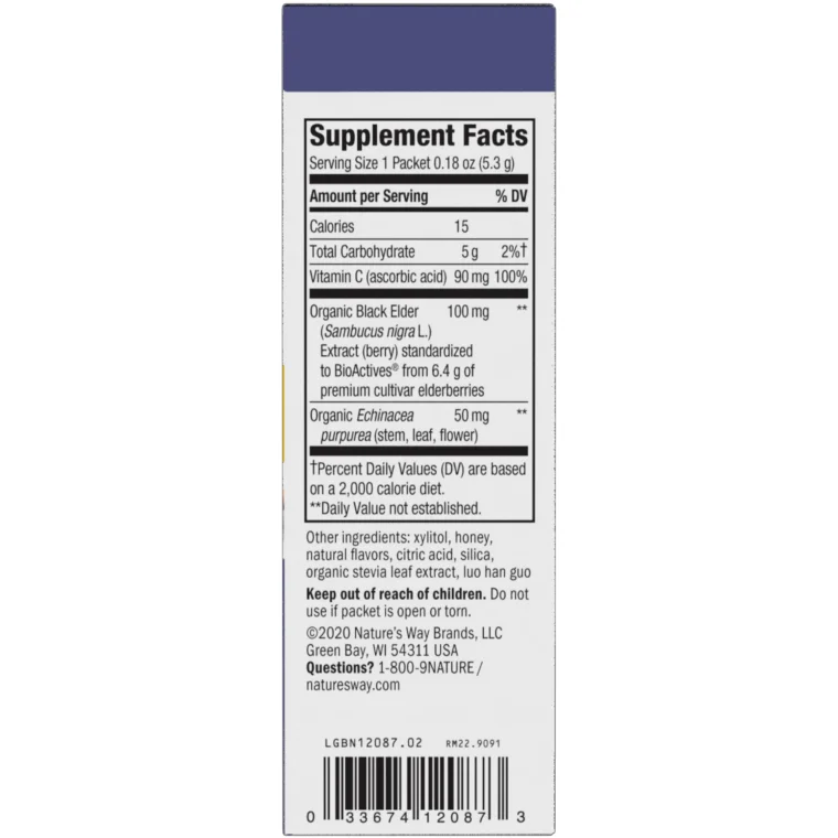 Nature's Way Sambucus Standardized Elderberry Hot Drink Mix - Honey Lemon-Berry