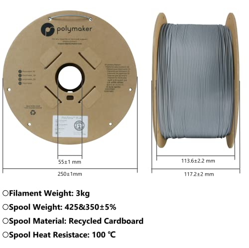 Polymaker PLA PRO Filament 1.75mm 1kg, Tough & High Rigidity White 3D Printing Filament, PolyLite PLA PRO 3D Printer Filament 1.75mm, Print with Most 3D Printers