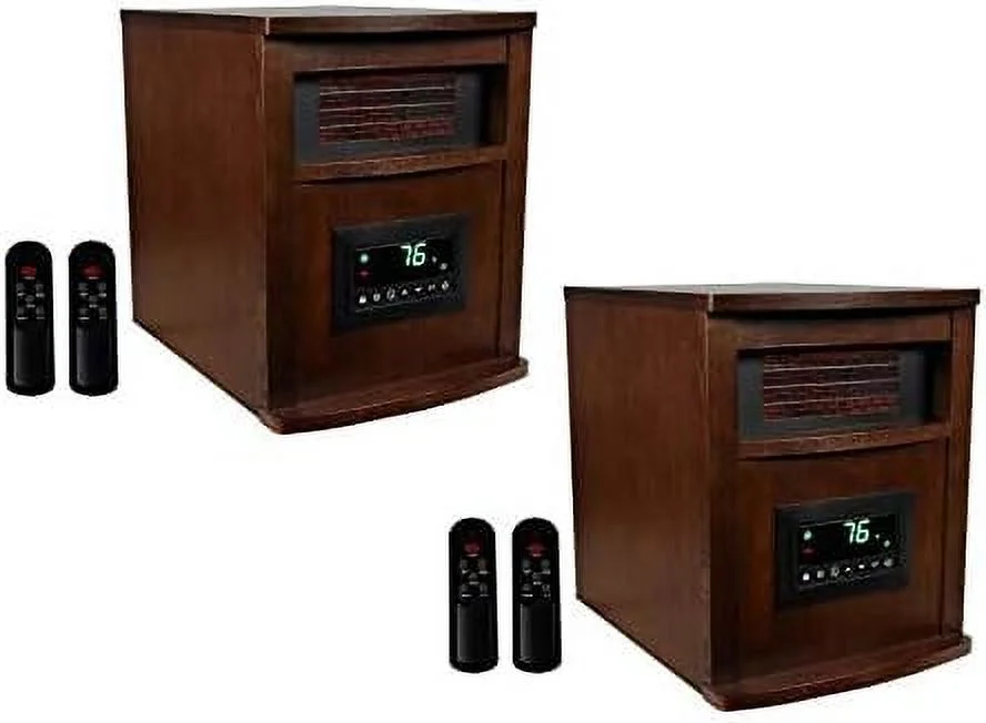 TJUNBOLIFE LifePro 6 Element 1500W Portable Infrared Quartz Space Heaters (Pair)