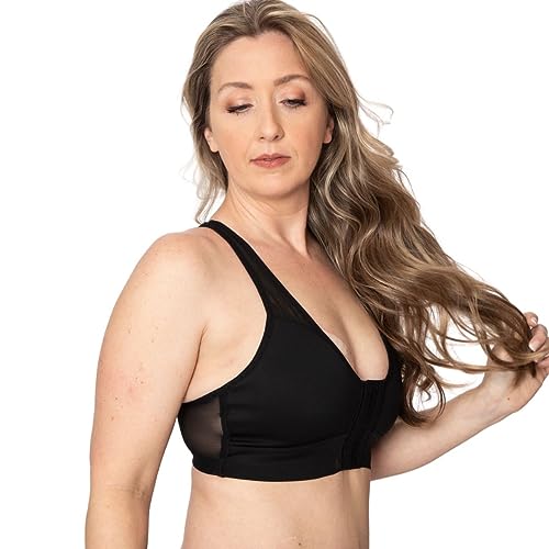 AnaOno Front Closure Wirefree High Support Pocketed Mastectomy Racerback Sports Bra