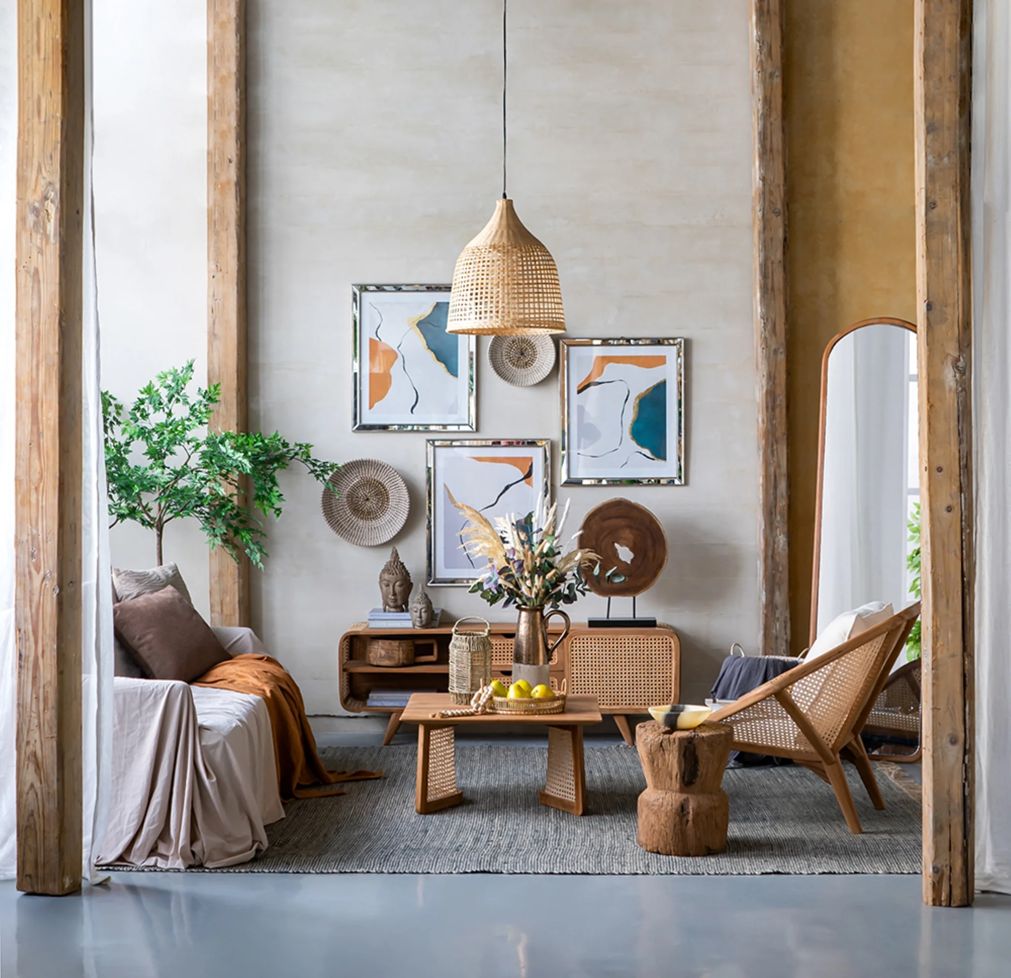 CC Home Furnishings Seagrass Rope Wrapped Candle Lantern - 10.25