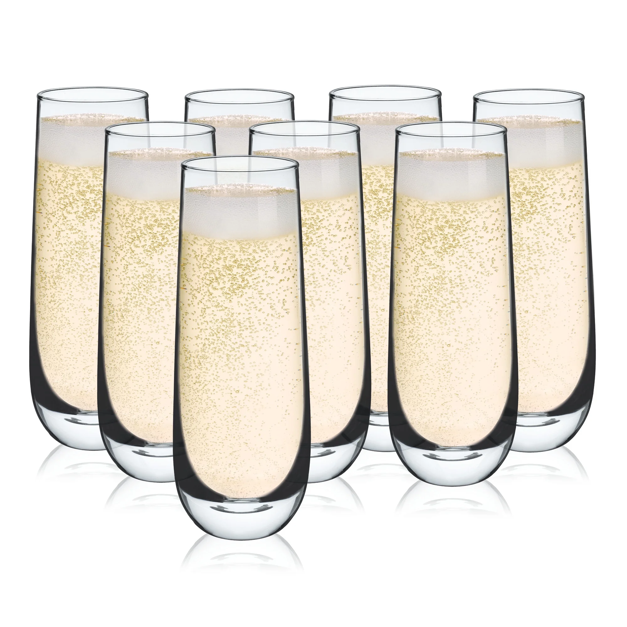 True Stemless Champagne Flutes Glasses, Stemless Mimosa Glasses, Wine Flutes Glass 9oz Set of 8