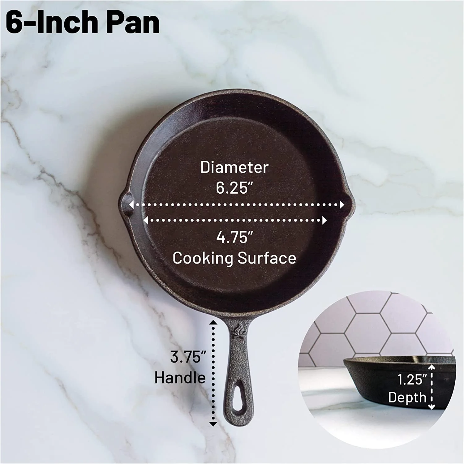 Backcountry Iron 6-1/2 Inch Round Small Pre-Seasoned Cast Iron Skillet