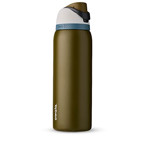 Owala FreeSip Insulated Stainless Steel Water Bottle with Straw for Sports and Travel, BPA-Free, 24-oz, Grayt