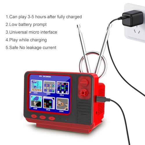 EASEGMER Handheld Games - GV300S 168 Classic Retro Video Game with 3.0 Inch Screen Electronic Mini TV Style Support Connecting TV and Two Players (Wood)