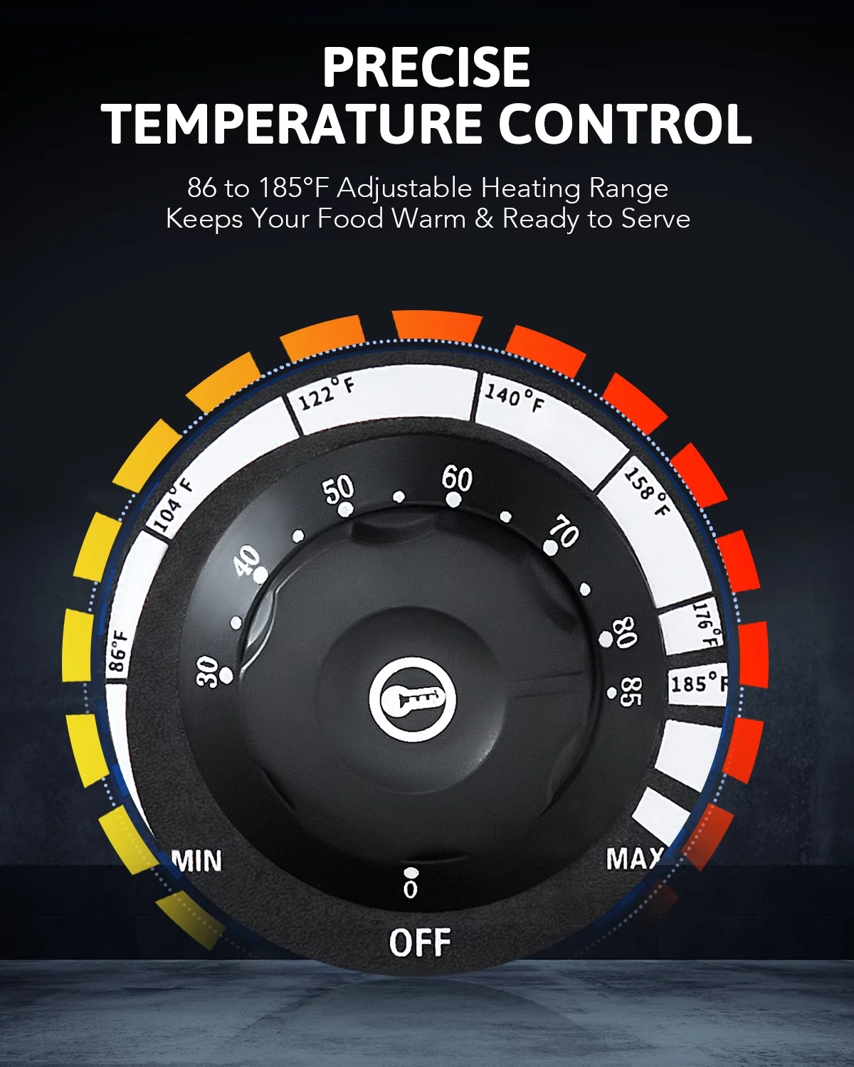 Wilprep 3 Pan Bain Marie Food Warmer Buffet Server & Warmer w Glass Shelf Ladle Skimmer