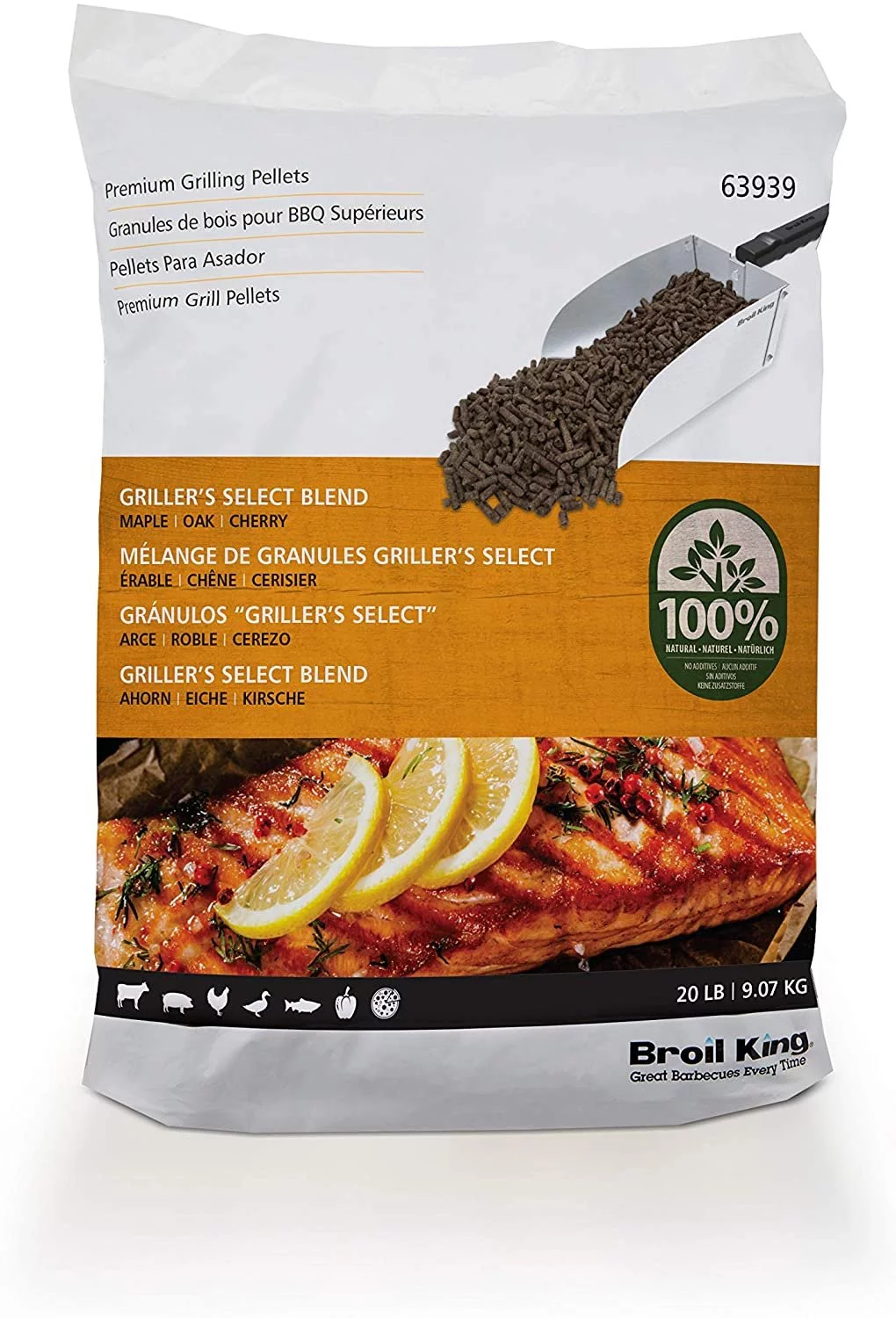 Broil King 63939 Griller's Select Blend Hardwood Grilling Pellets, Wood