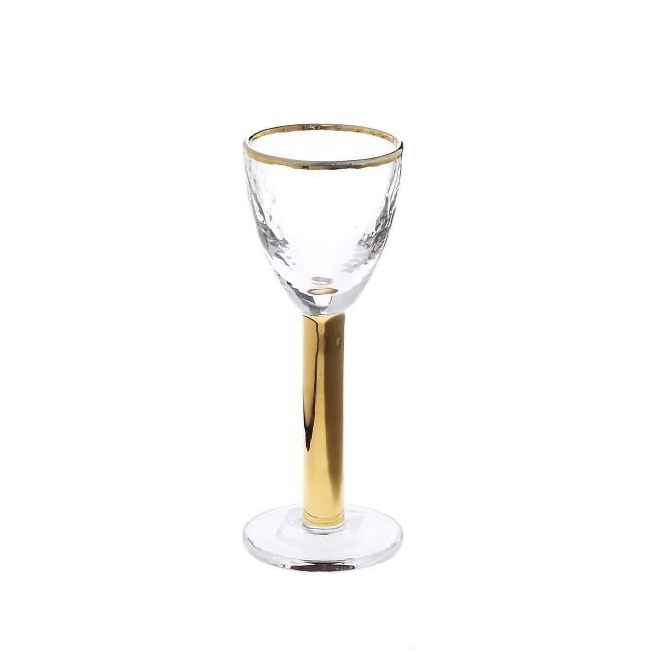 Classic Touch GLG1053 Stemmed Liquor Glasses with Gold Stem & Rim, Set of 6