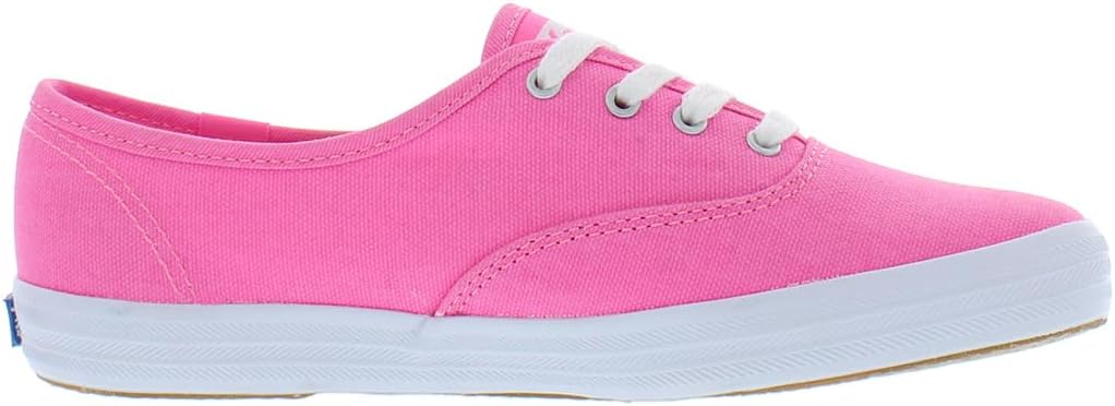 Keds Women's Champion Canvas Lace Up Sneaker, Neon Pink, 6
