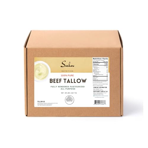 100% Pure Rendered NON GMO Beef Tallow-Food Grade- 7LBS