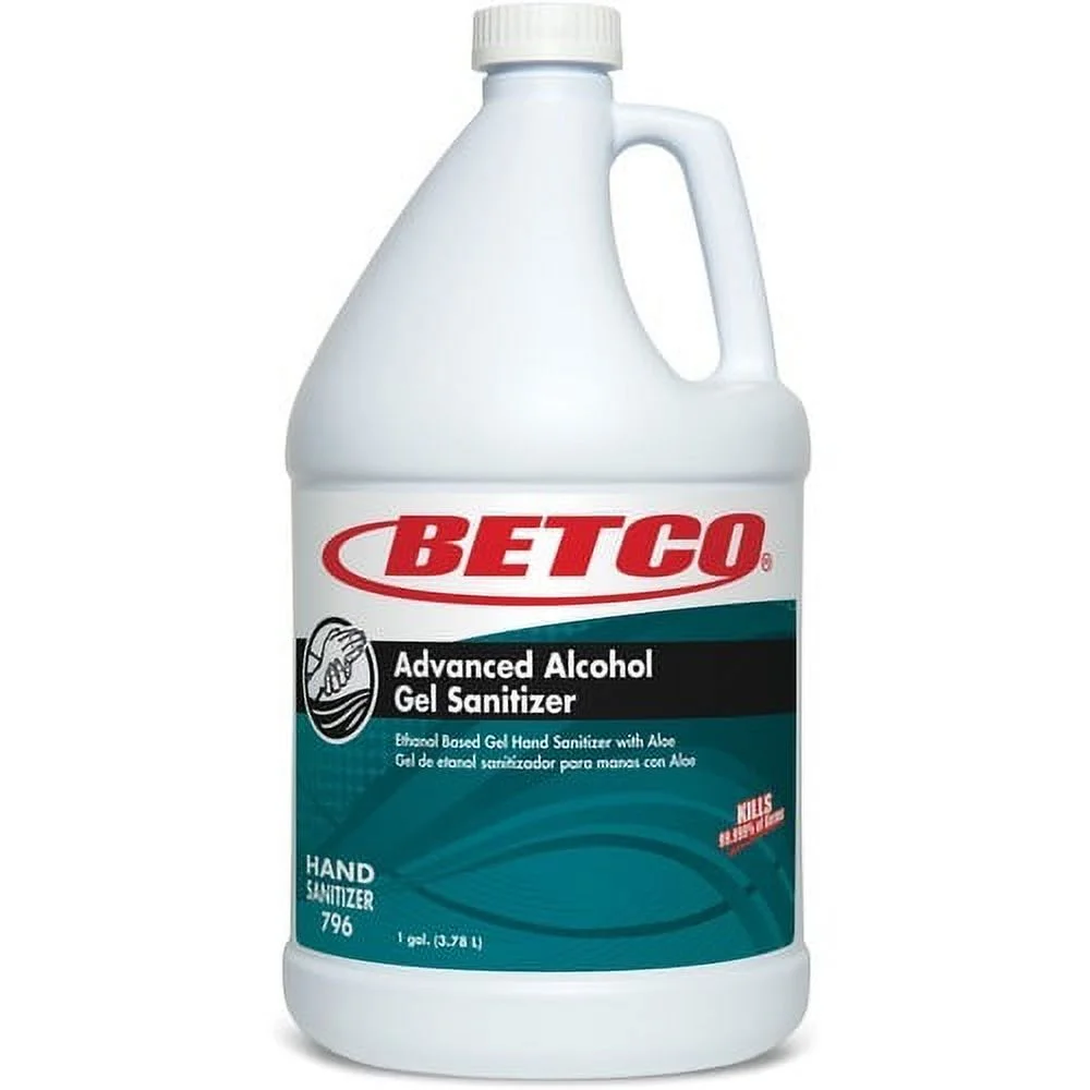 Betco Advanced Alcohol Gel Sanitizer Light Fresh Scent - 1 gal (3.8 L) - Kill Germs - Hand - Clear - Quick Drying, Non-sticky, Moisturizing, pH Neutral - 4 / Carton