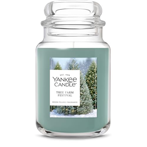 Yankee Candle Balsam & Cedar, Holiday Scented Candle, 22oz Large Jar with up to 150 Hour Burn Time, Giftable