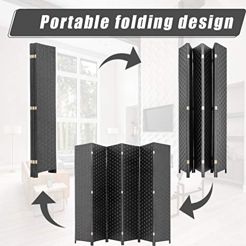 Wood Mesh Woven Design 4 Panel Folding Wooden Screen Room Divider