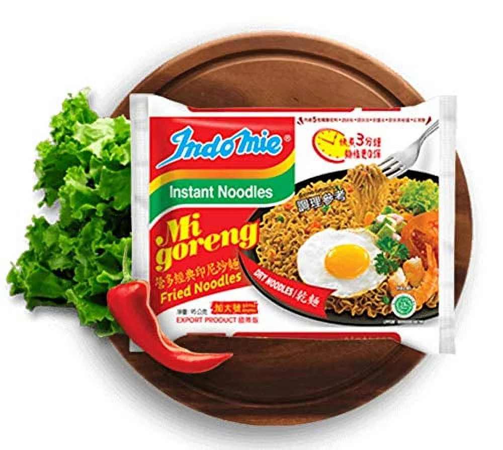 Indomie Mi Goreng Instant Noodles, Halal Certified, Hot & Spicy, (30-Pack), 84.6 Ounce