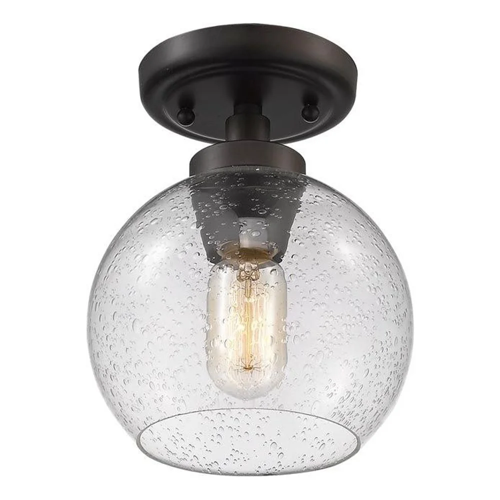 Galveston Flush Mount in Pewter with Clear Glass