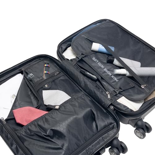 Kenneth Cole REACTION Renegade Luggage Expandable 8-Wheel Spinner Lightweight Hardside Suitcase, Navy Blue, 20-Inch Carry On