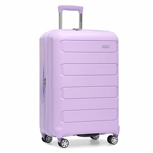 Traveler's Choice Pagosa Indestructible Hardshell Expandable Spinner Luggage, Black, 22