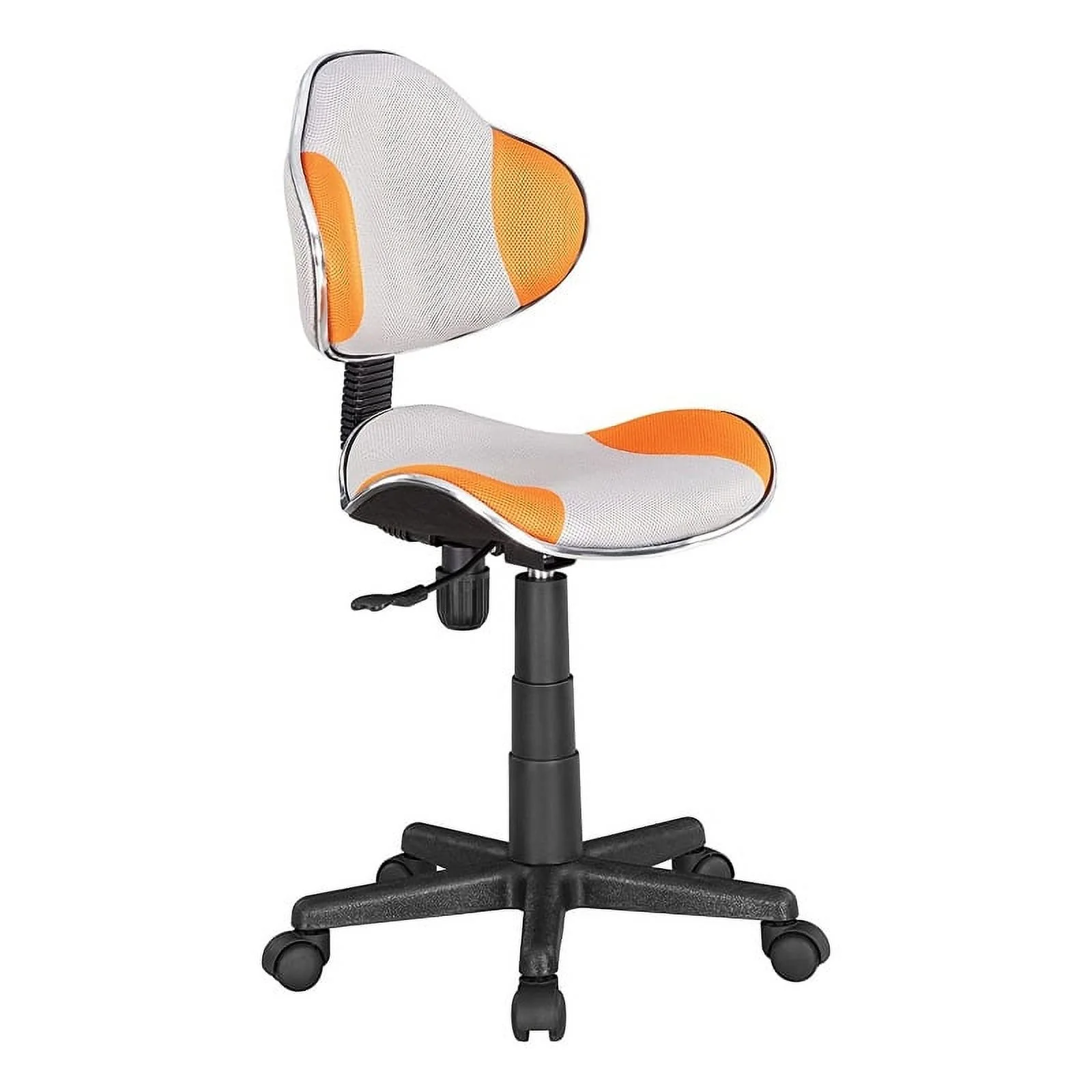 JJS Low Back Metal Computer Executive Chair with Large Base and Pads in Orange