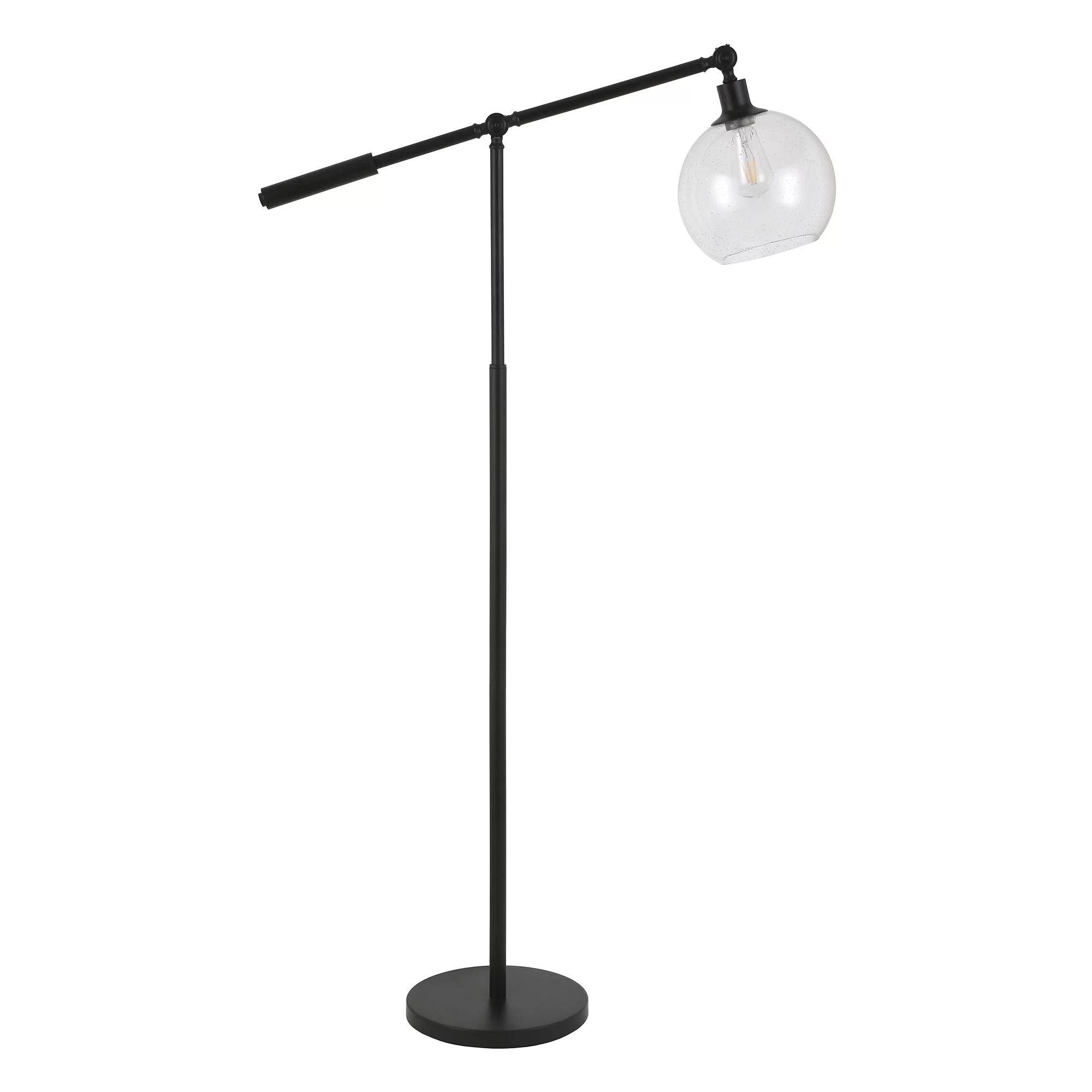 Evelyn&Zoe Industrial Metal Floor Lamp with Globe Shade