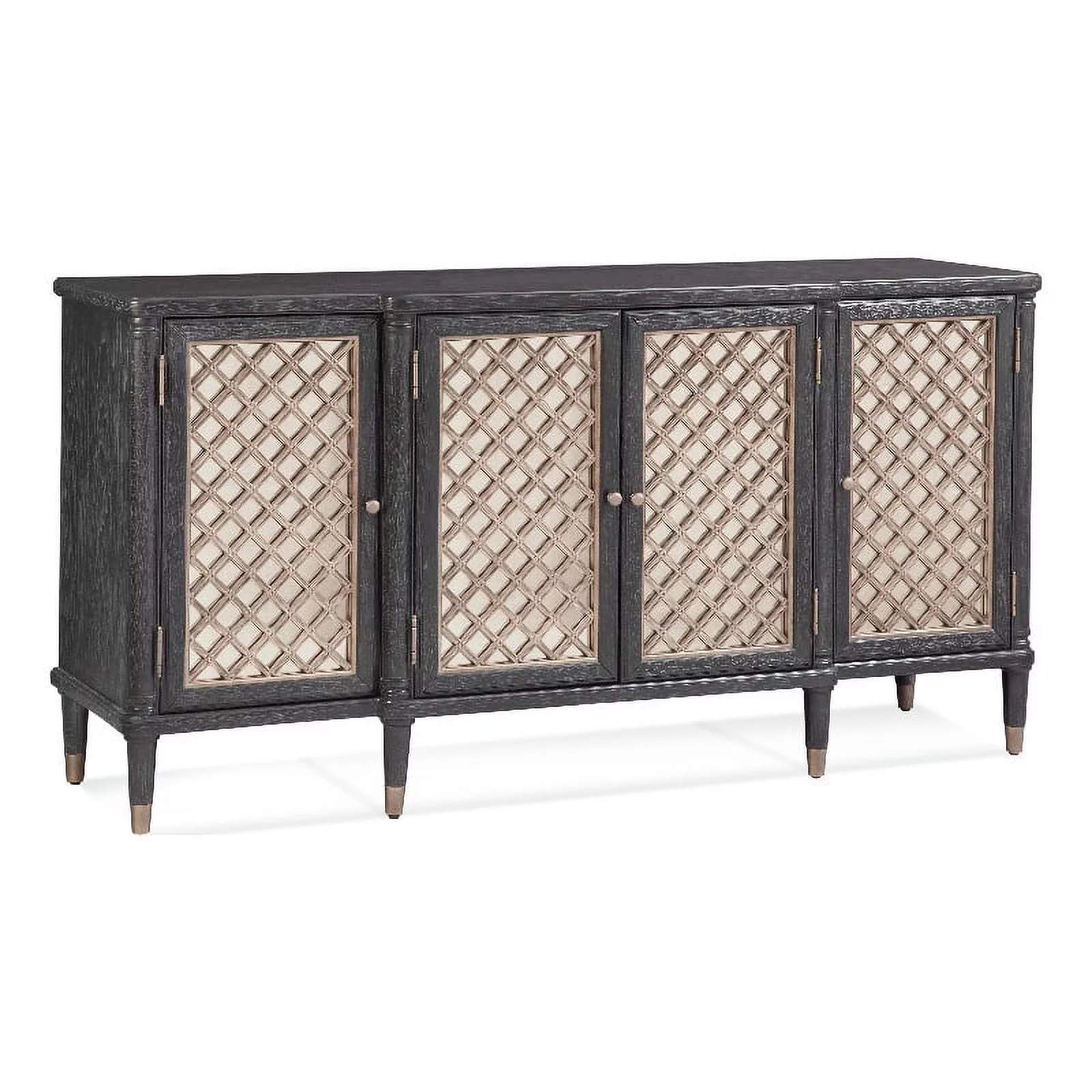 Bassett Mirror Groveland 6-Shelf Wood Server with Metal Accents in Black