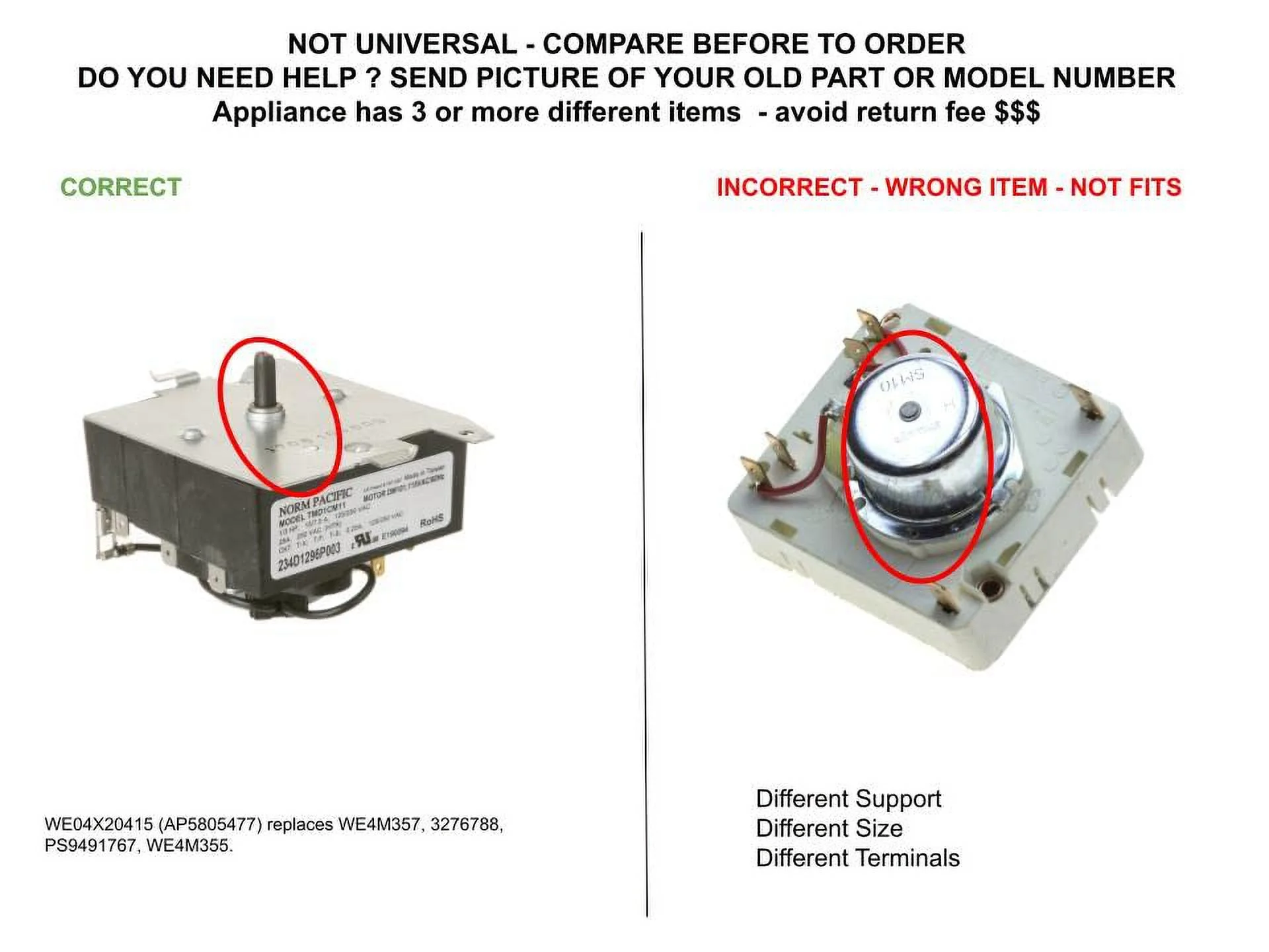 GSPUSA Compatible with GE Hotpoint Dryer timer AP5805477 EAP9491767 PS9491767 CKD20415X